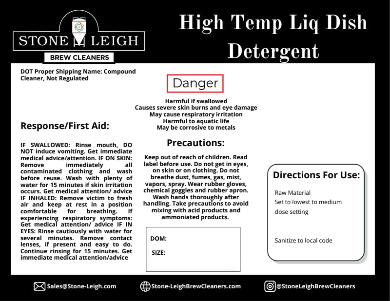 Hi Temp Liq Dish Detergent